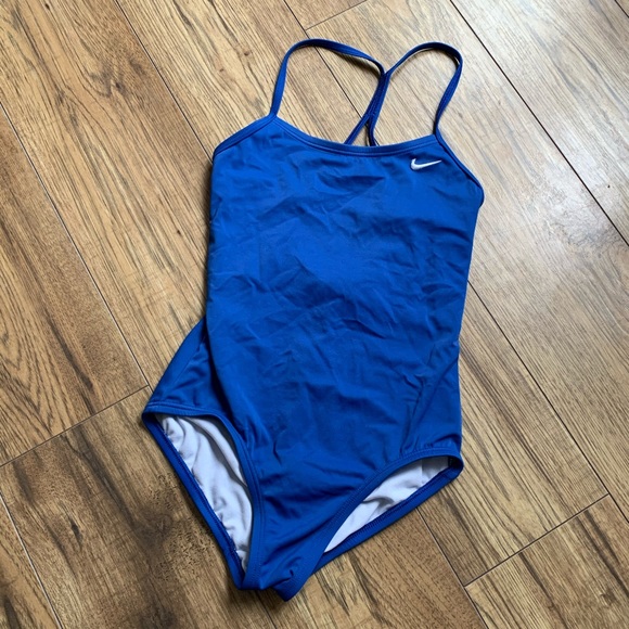 girls Nike blue one piece bathing suit - Picture 2 of 4